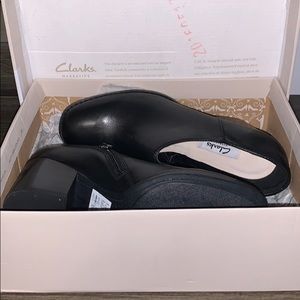Black Leather Clark Boots